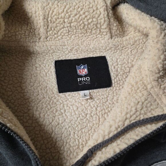 NFL Pro Line Pittsburgh Steelers Gray Heavy Duty Zip Up Hoodie Size XL - Picture 3 of 4